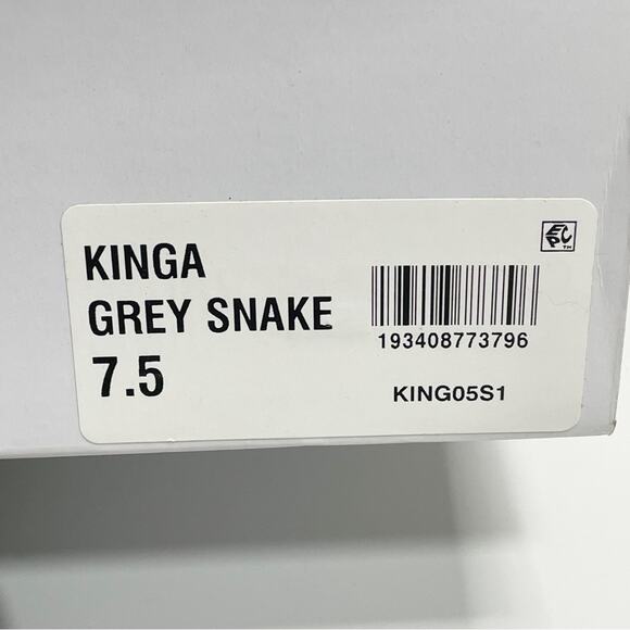 NEW Steve Madden Kinga Snake Snakeskin Stiletto Heel Boots Grey Black 7.5 - Picture 9 of 9